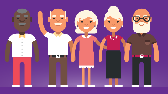 old people flat design